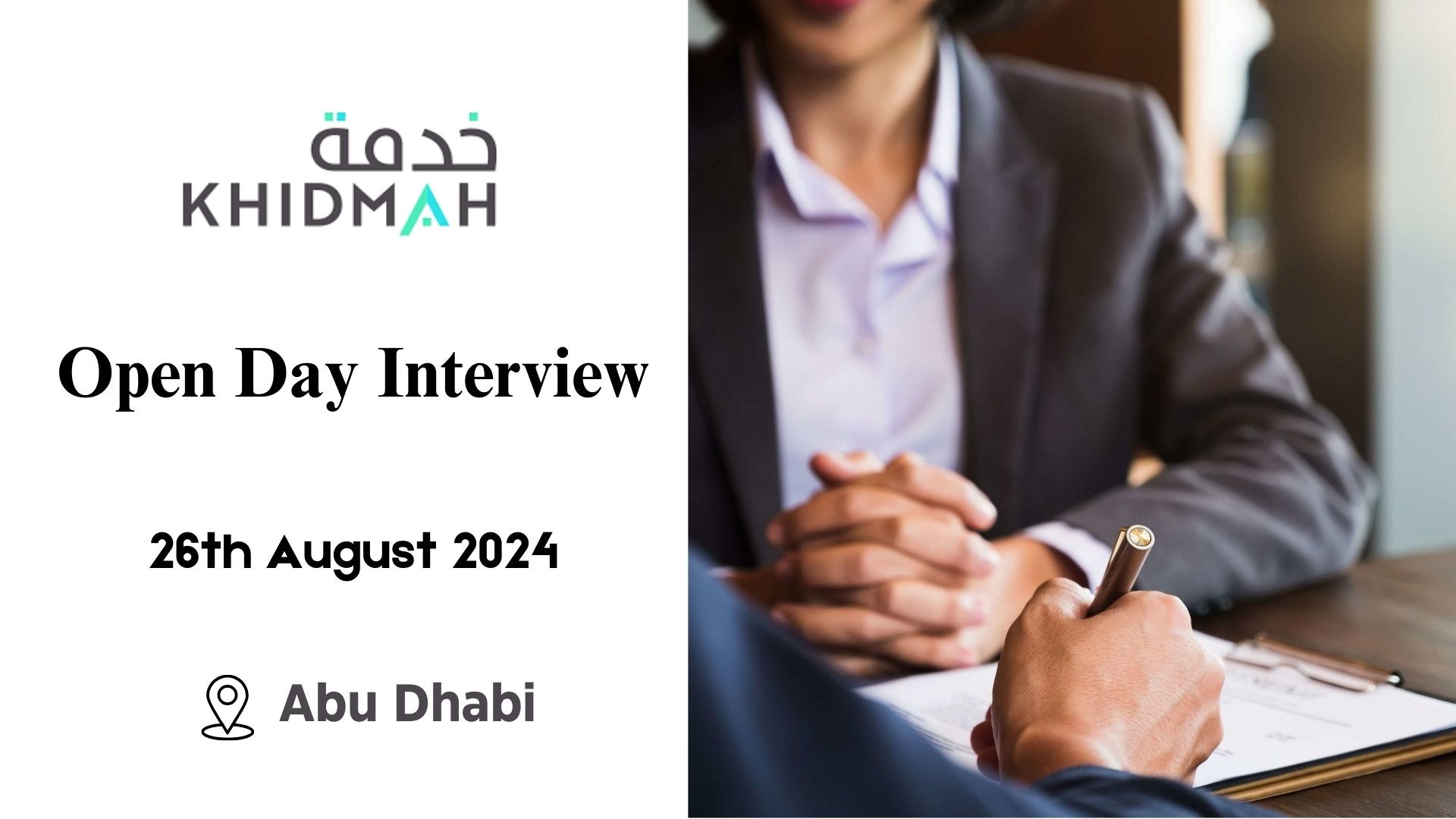 Khidmah Calls for Open Day Interview in Abu Dhabi